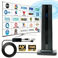 Antena de TV interior para todas las televisores inteligentes de largo alcance y digital HD con amplificador de señal para canales locales compatible con 4K 1080P
