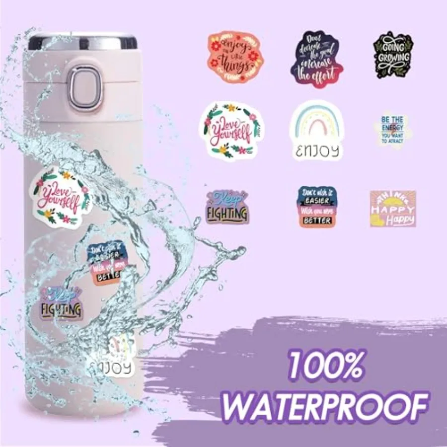 100Pcs Motivational Positive Quote Stickers Vinyl Waterproof Stickers for Vision Board Water Bottle Laptops view 3
