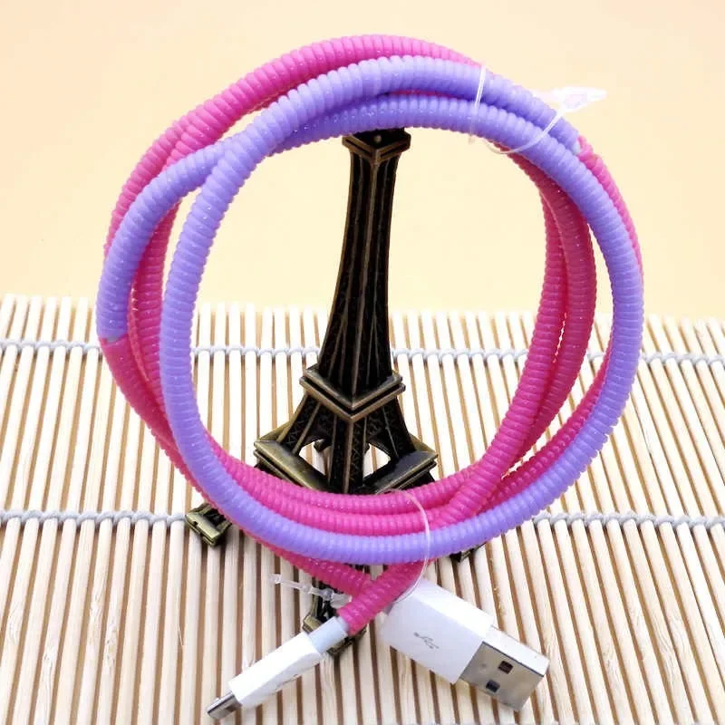 Pelindung kabel Spiral, 0.6M/60CM pelindung kabel pengisi daya untuk kabel pengisian/kawat Earphone