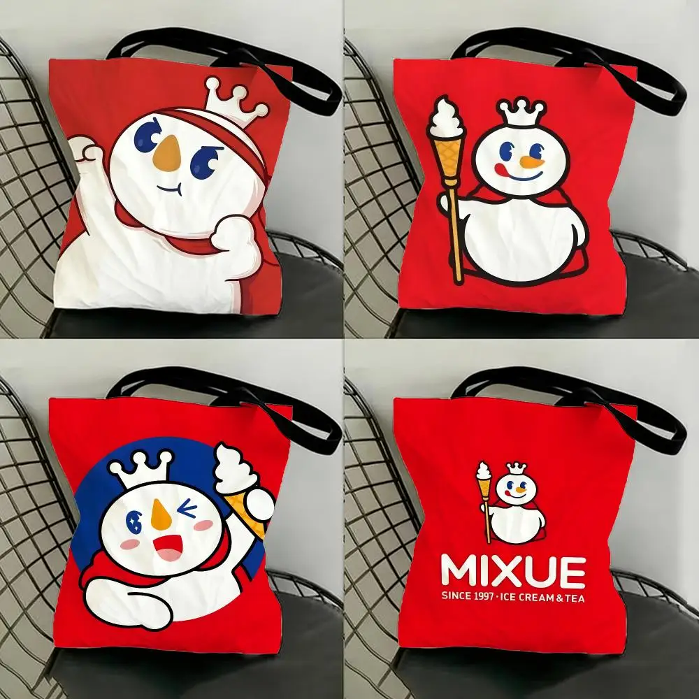 Brand Food Mixue Ice Cream Storage Bags Shopping Bags Series Print Bags Lightweight Shoulder Bag For Daily Use