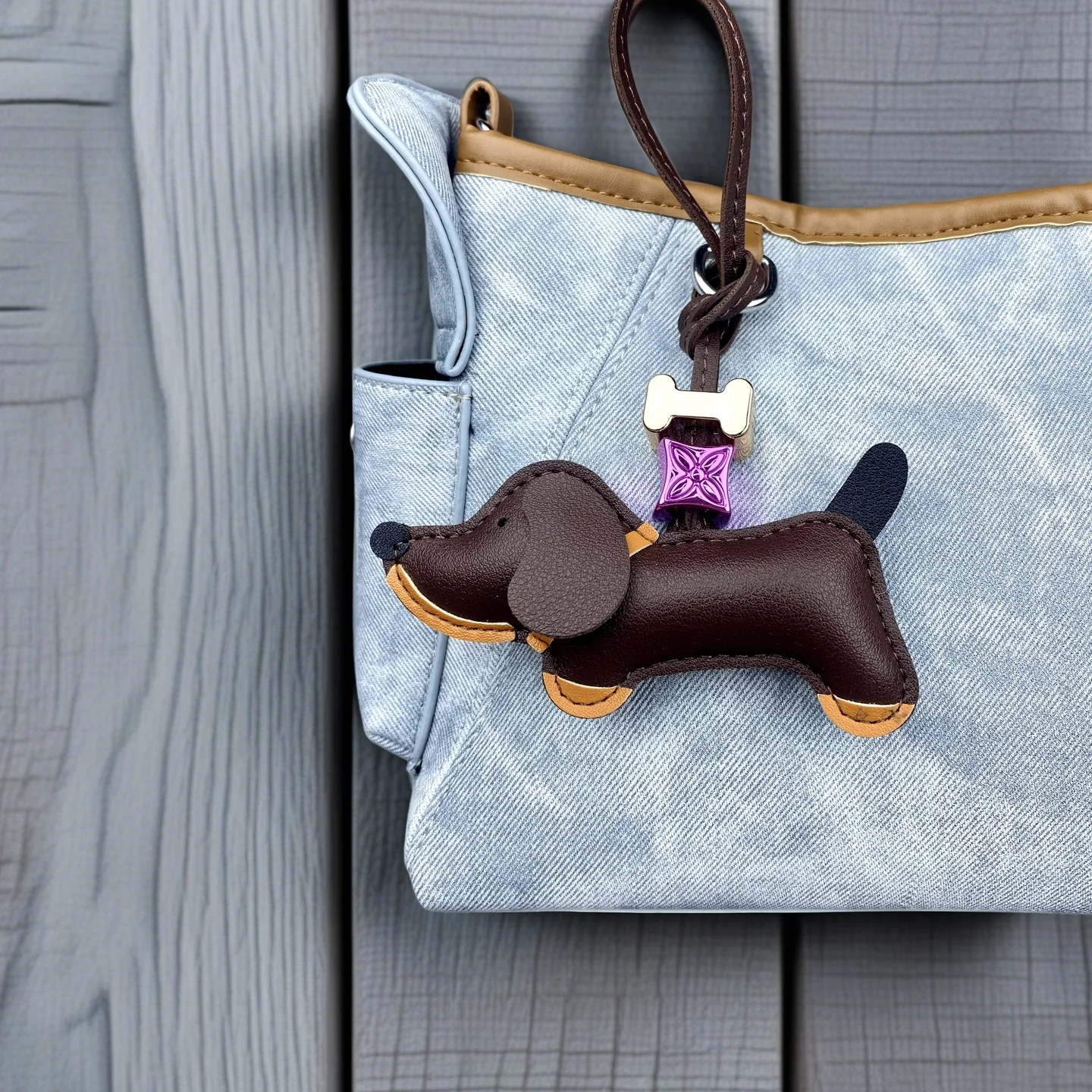 Lindo llavero de perro de cuero PU regordete/encanto de bolso-encanto de cachorro con cuentas para bolso, regalo curativo y elegante/accesorio de bolso perfecto