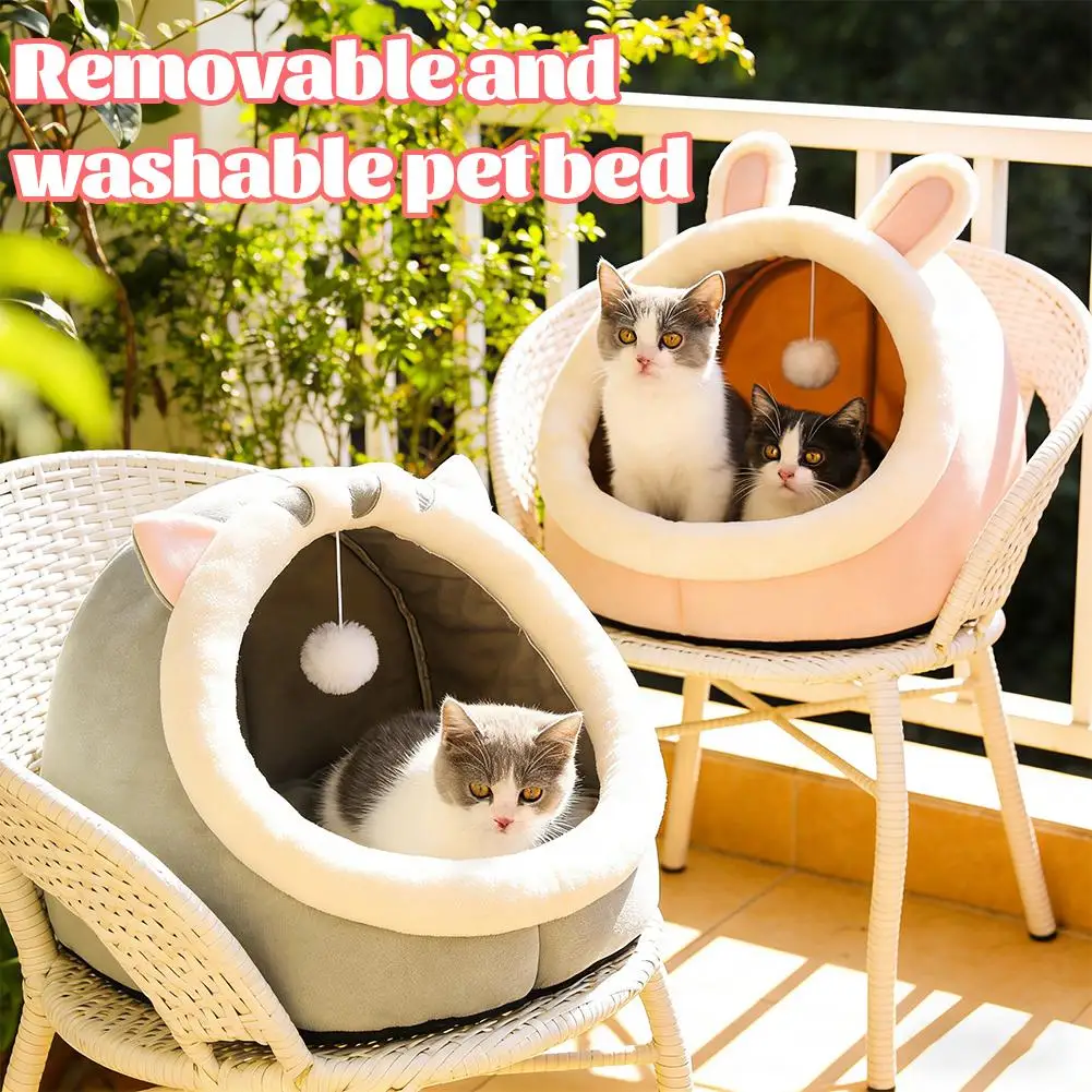 Abnehmbares Und Waschbares Haustierbett Katzennest Warmes Tiefschlaf-Komfort-Katzenbett Haustierzelt Gemütliche Höhlenhöhle Kleine Hundematte Weiches Katzenhaus Sf9E689Cfbe4046D39E54907Be9402367H