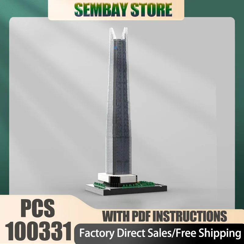 Moc Bouwstenen Modulaire Wereldtoren Ver 2 op 1/650e Schaal Model Technologie Blokken Kerst DIY Speelgoed Bouw Geschenken