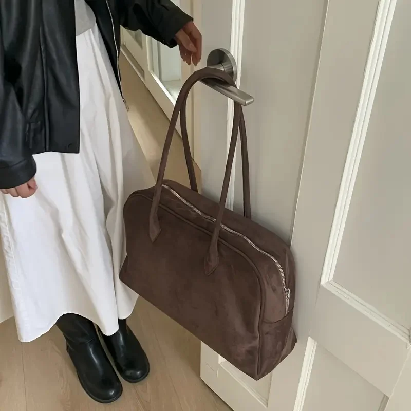 

Сумка-шоппер из синтетической кожи в винтажном стиле, большая сумка-тоут для ноутбука, прочная сумка через плечо с застежкой-молнией