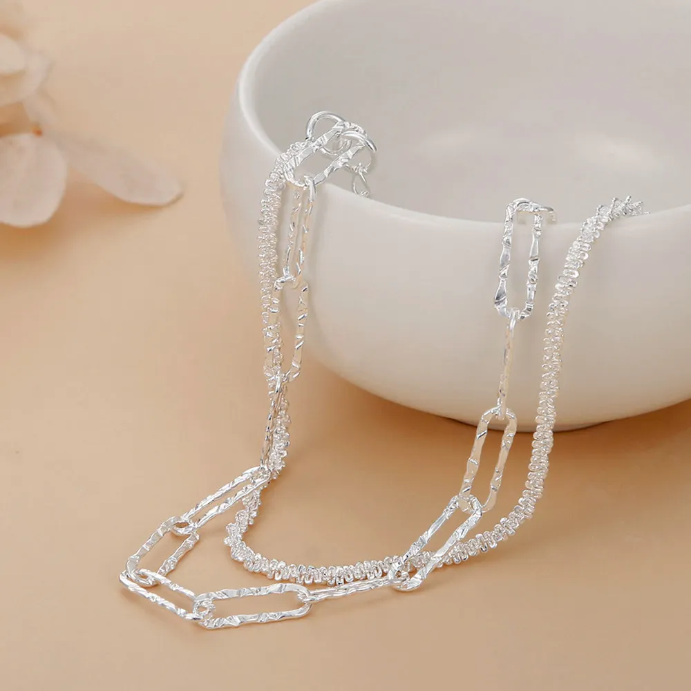 Designer chram 925 Sterling silver fine double chain bracelets for women fashion original party wedding cute Jewelry gift