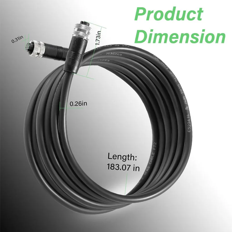 720073-5 15 Feet Boat Ethernet Cable Replace for Humminbird,AS EC 5E Ethernet Cord Fit for Helix G2N Helix G1 Helix 7/8/9/10