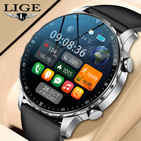 LIGE New For HUAWEI Outdoor Sports Smart Watch Men 1.85 HD Screen Heart Rate Bluetooth Call IP68 Waterproof Business Smartwatch