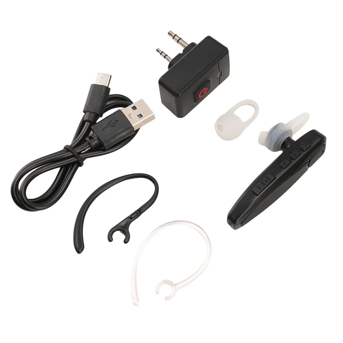 SMIEA Walkie Talkie Auricolare PTT Bluetooth senza fili Auricolare Spina K vivavoce per adattatore per cuffie per microfono KENWOOD