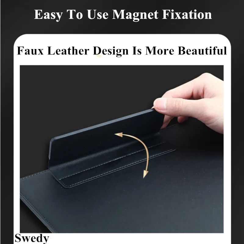 A4 PU Leather Magnetic File Paper Folder Clipboard Conference Folding Writing Pad Menu Holder Clip Board