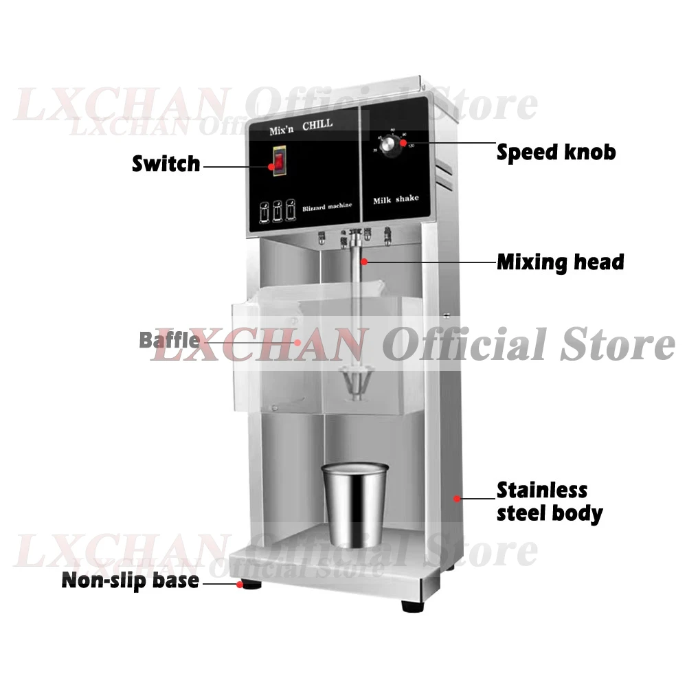 LXCHAN Speed Adjust Flurry Ice Cream Blender Maker tipi fai da te di Flurry Ice Cream Mixer Machine Milk Shake Mixer Machine 110-220V