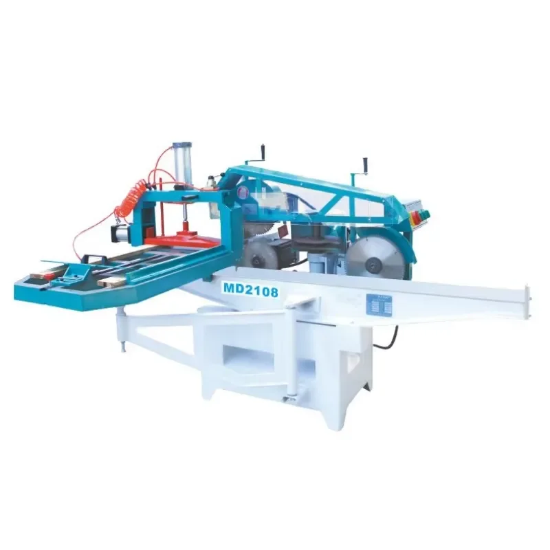 MD2018B Solid Wood Chair Making Woodworking Tool Pneumatically Tenon Machine Double Track Five Disc Tenoning Machine