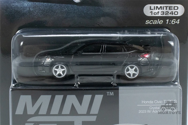 MINI GT Mijo Exclusives 1:64 Honda Civic Type R Crystal Black Pearl 2023 W/ Advan GT Wheel Diecast Model Car