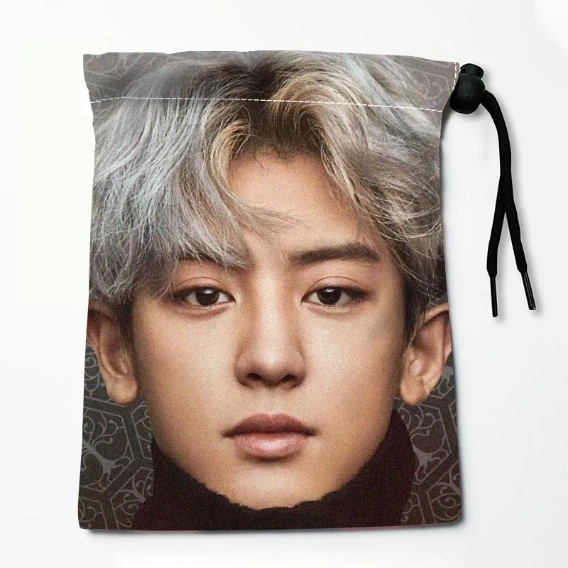 Chanyeol-E-X-O Drawstring Bags Festive Accessories 25X32CM Peach Skin Fabric Resuable Storage Clothes Bag Tarot Bag