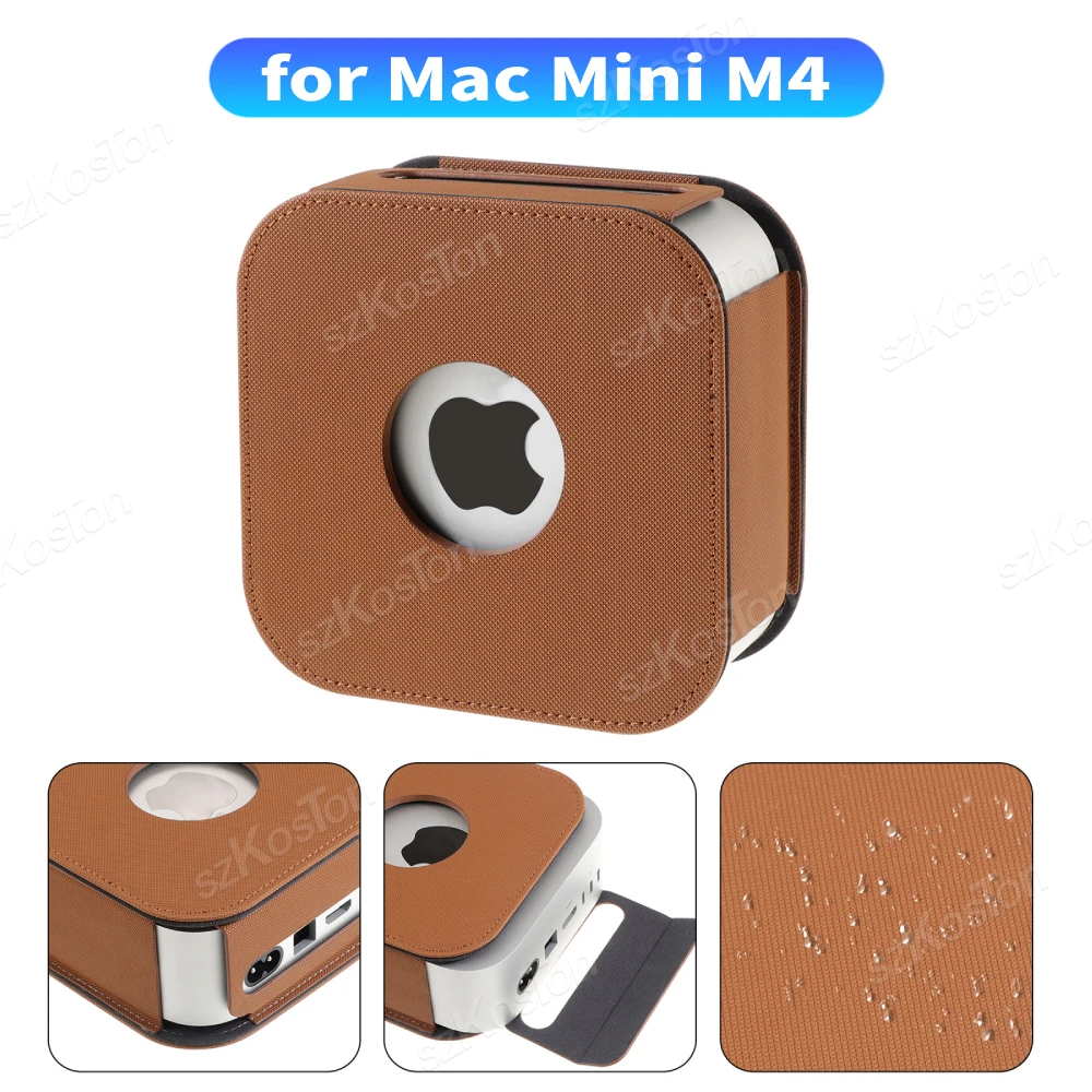 voor Mac Mini M4/M4 Pro 2024, beschermhoezen Nauwkeurige opening van de lederen tas voor mini-hoesjes Antikras beschermhoes
