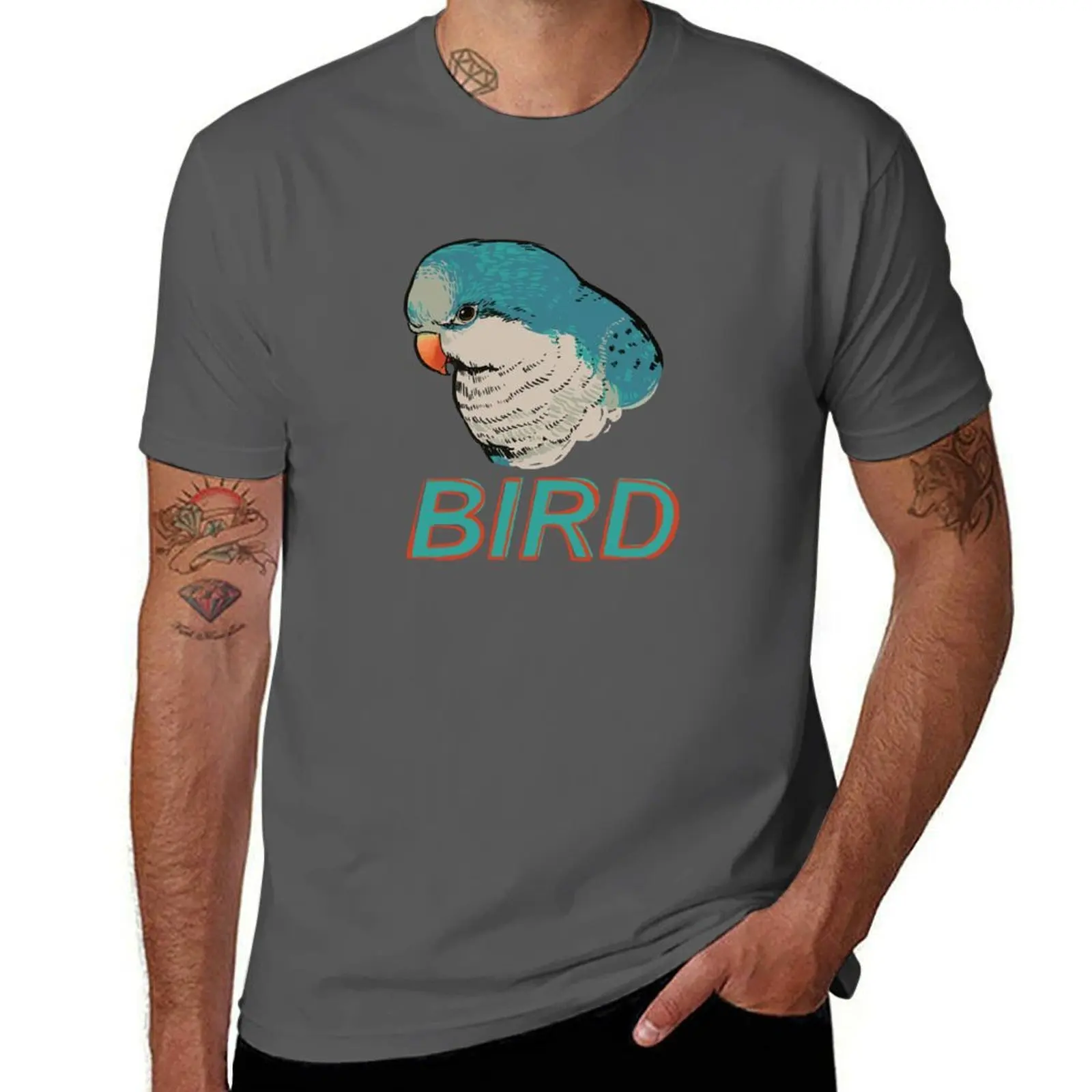 

BIRD - Quaker Parrot (Blue) T-Shirt Anime t-shirt plus sizes cotton t shirt men