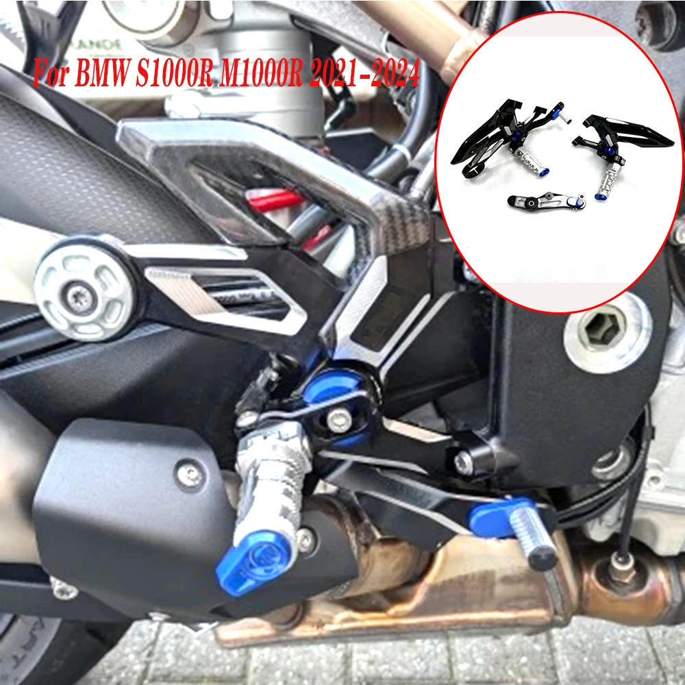 Motorcycle Adjustable Rear Set Foot Pegs Pedal Footrest Rearset For BMW S1000R M1000R 2021-2024