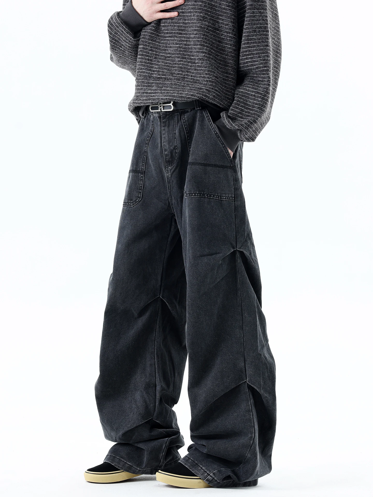 

Женские черные готические эмо мешковатые джинсы в стиле гранж, винтажные альтернативные джинсовые брюки в стиле Харадзюку Y2k в японском стиле, джинсовые брюки большого размера, 2025 г.