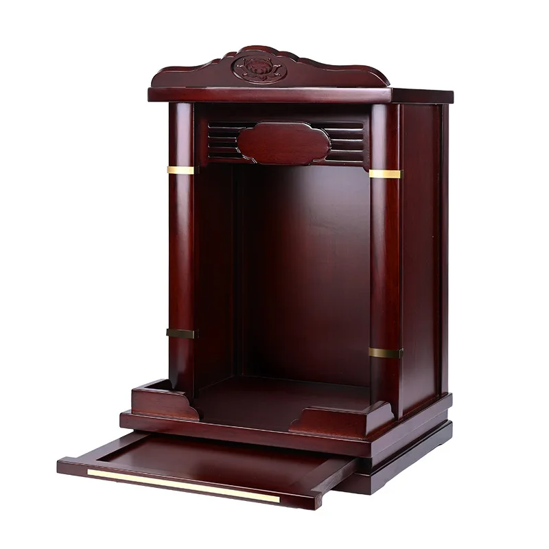 

Household solid wood shrine wall-mounted shrine God of Wealth Guanyin Bodhisattva shrine