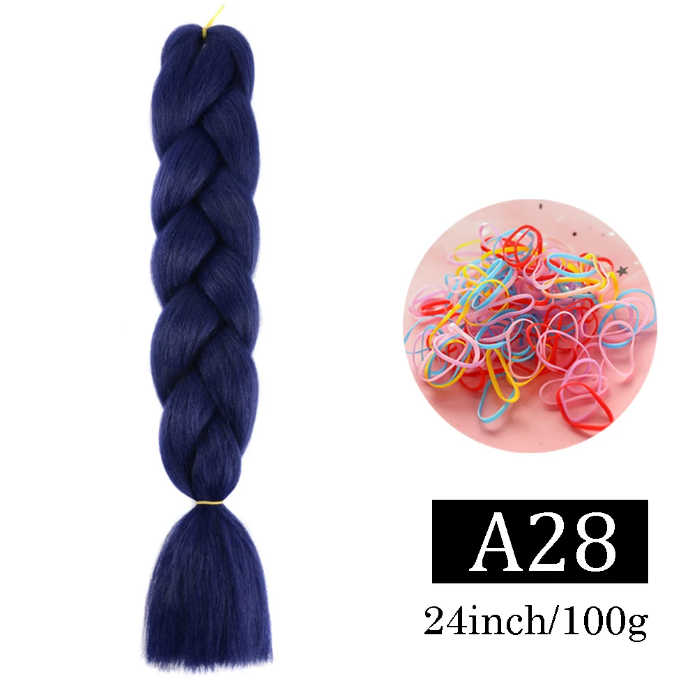 24-Zoll-Jumbo-Zöpfe, Verlängerungen, synthetisches Flechthaar, Afro-Ombre-Farbe, Kanekalon-Haar für Kinder, Zopf