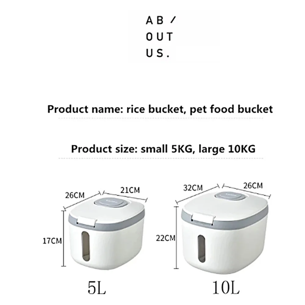 WALFOS 5KG/10KG Kitchen Nano Bucket Insect-proof Rice Storage Box Moisture-Proof Food Storage Container Sealed Cereals Bucket