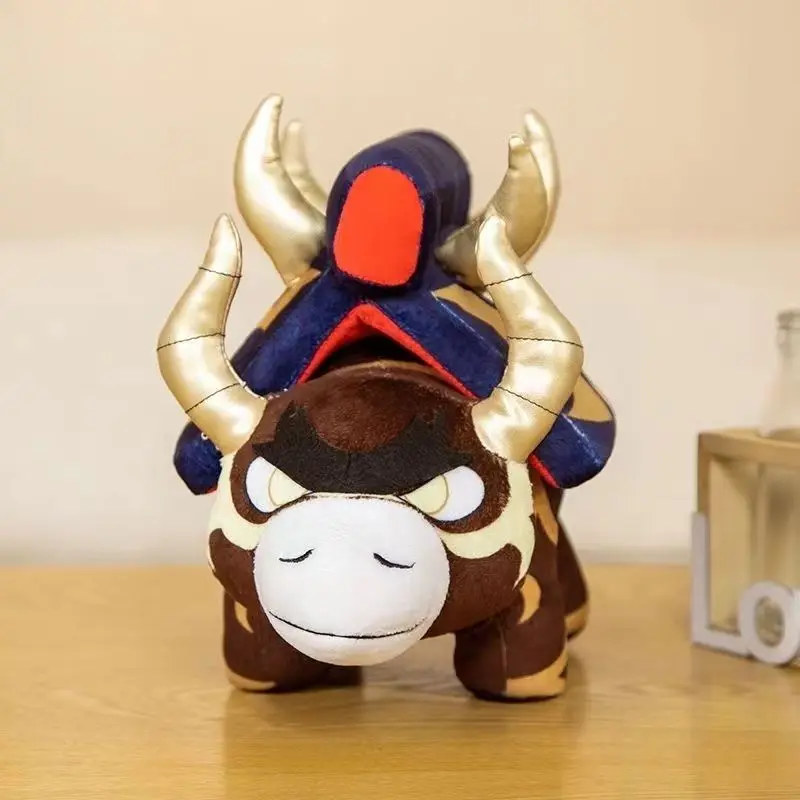 30cm Genshin Impact Arataki Itto's Cow Plush Toy Ushi Bull Stuffed Animal Doll Anime Game Cosplay Prop Collectible Birthday Gift