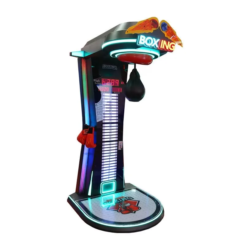 2026 New Wholesale boxing machine Strength test arcade game Fitness training simulator Electronic punching bag game Customized