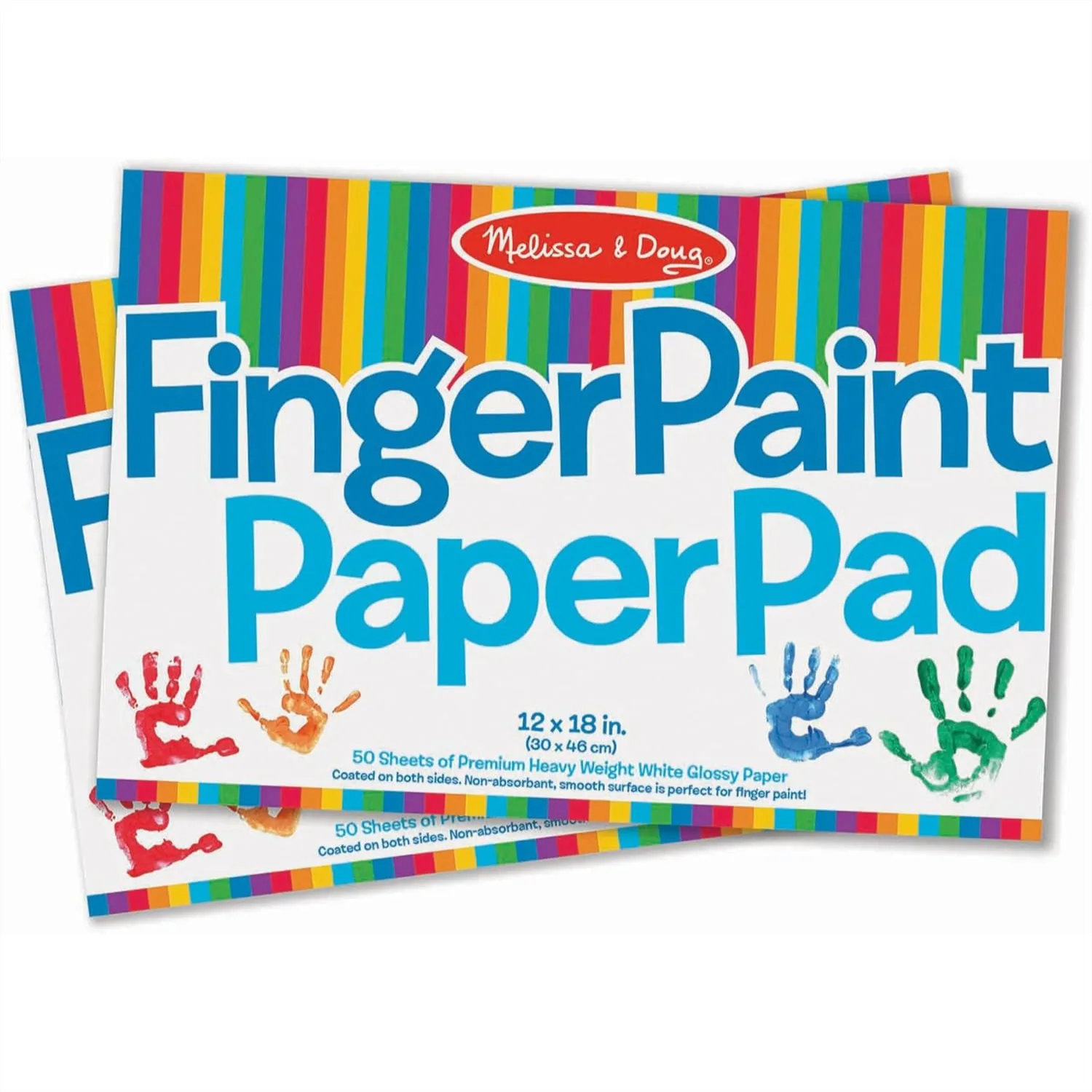 

Finger Paint Paper Pad 2-Pack 100 Sheets 12x18 Inch Glossy Art Paper for Kids Activities Arts Crafts Homeschool