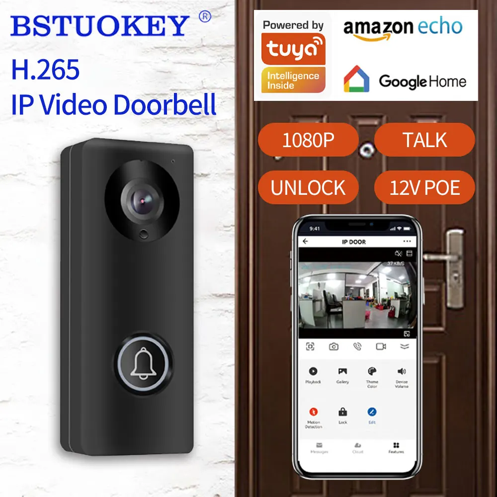 Tuya App 2.4G Wifi Draadloze Ip Hd Video Deurbel Deurtelefoon Appartement Villa Intercom 1080P Rfid Unlock Remote Deur lock Module