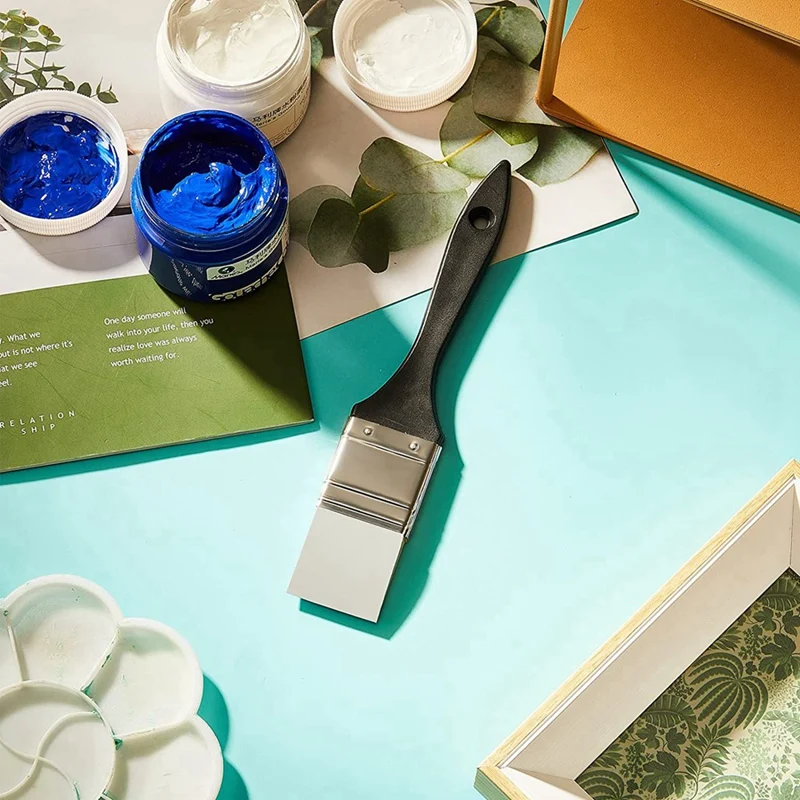 2 шт., гибкая силиконовая плоская кисть для рисования, 1,5 дюйма