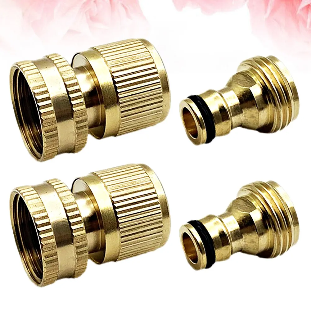 3/4 Inch Brass Garden Hose Connector Set – Quick-Fit, Leak-Proof for Pressure Washers & Watering
