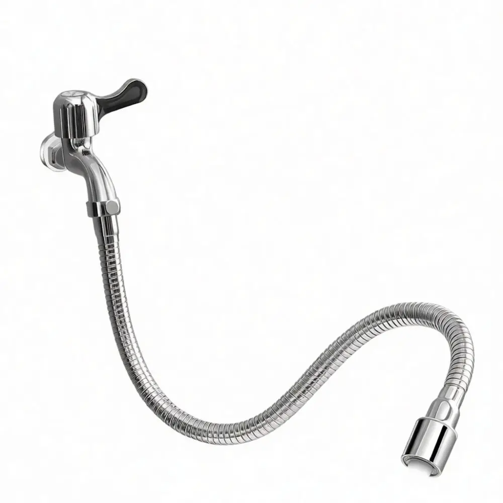 Universal Sink Faucet Extender Stainless Steel Flexible Pipe Aerator Anti Splash Spray Head Kitchen Tap Rotating Connector