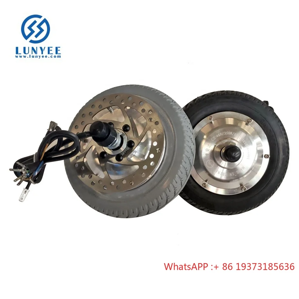 Motor de cubo alinhado da roda traseira de 8 polegadas 48V 36V 350W para scooter elétrica de bicicleta