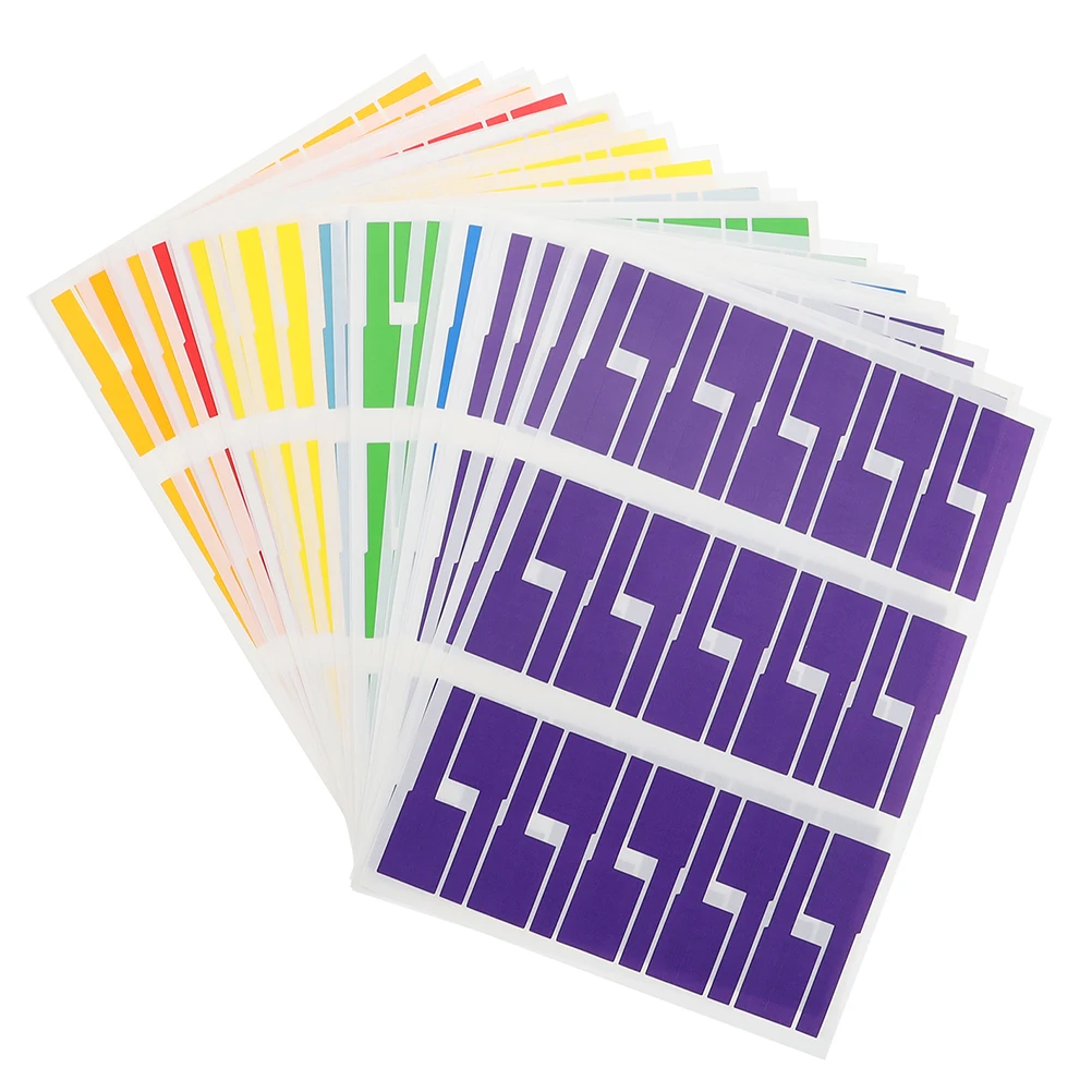 

20 Sheets Cable Sticker Waterproof Tear Resistant A4 Colorful Cable Tags Ethernet Cord Labels Management Labels Wire Organizer