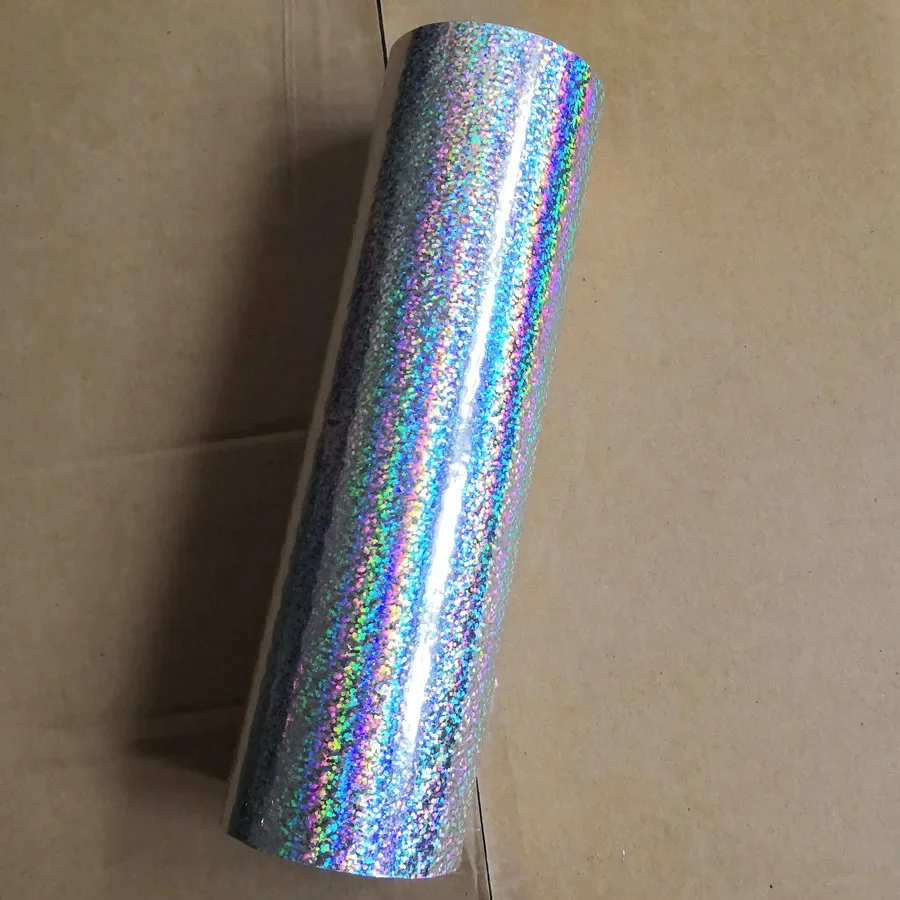 21cm x 120m Hot stamping foil  holographic foil silver Crystal point  pattern hot press on paper or plastic heat transfer film