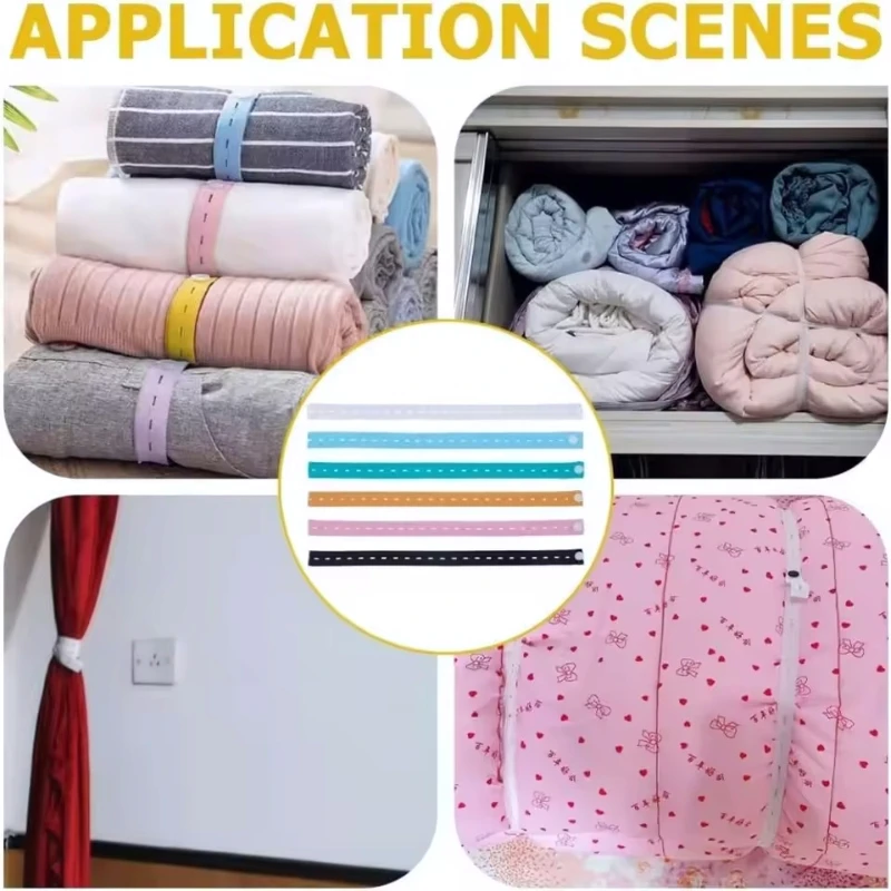Correas de almacenamiento de ropa, banda elástica adecuada para ropa plegable, organizador de artefactos, armario, sujetador, calcetines, suministros de almacenamiento, 10/20 piezas