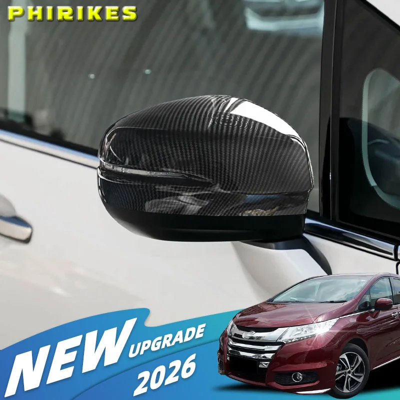 

For Honda Odyssey 2015-2021 Rearview Side Mirror Cover Wing Cap Exterior Door Rear View Case Trim Sticker Carbon Fiber Look
