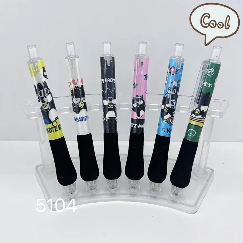 24pcs/lot Cartoon Sanrio BADTZ-MARU Press Gel Pen Cute XO 0.5mm Black Ink Signature Pens Promotional Gift School Supplies