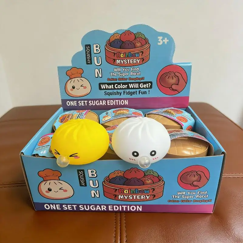 Bubble Bun Toy With Steamer Colorful 1Pcs Squeeze For Adults Stress Relief Relaxation