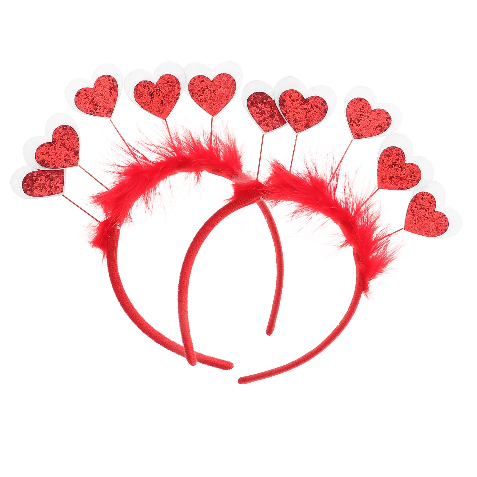 

2Pcs Valentine Heart Headbands Red Sequin Hair Bands Romantic Celebration Accessories Valentines Headbands for Women
