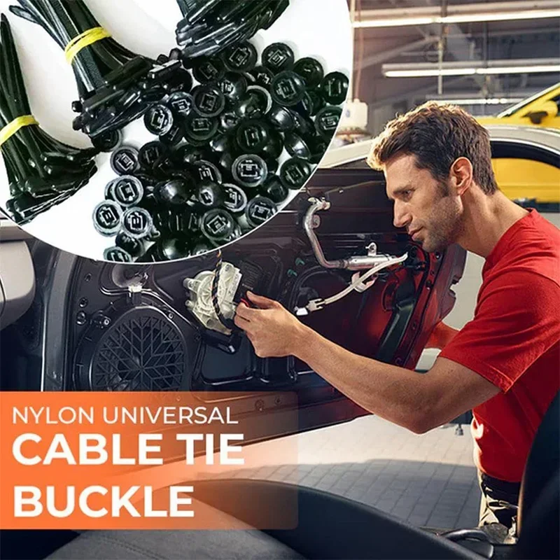 100/50/20pcs Car Nylon Tie Wrap Cable Fixed Fastener Clips Car Hose Fastening Zip Strap Self-Locking Reusable Nylon Cable Ties