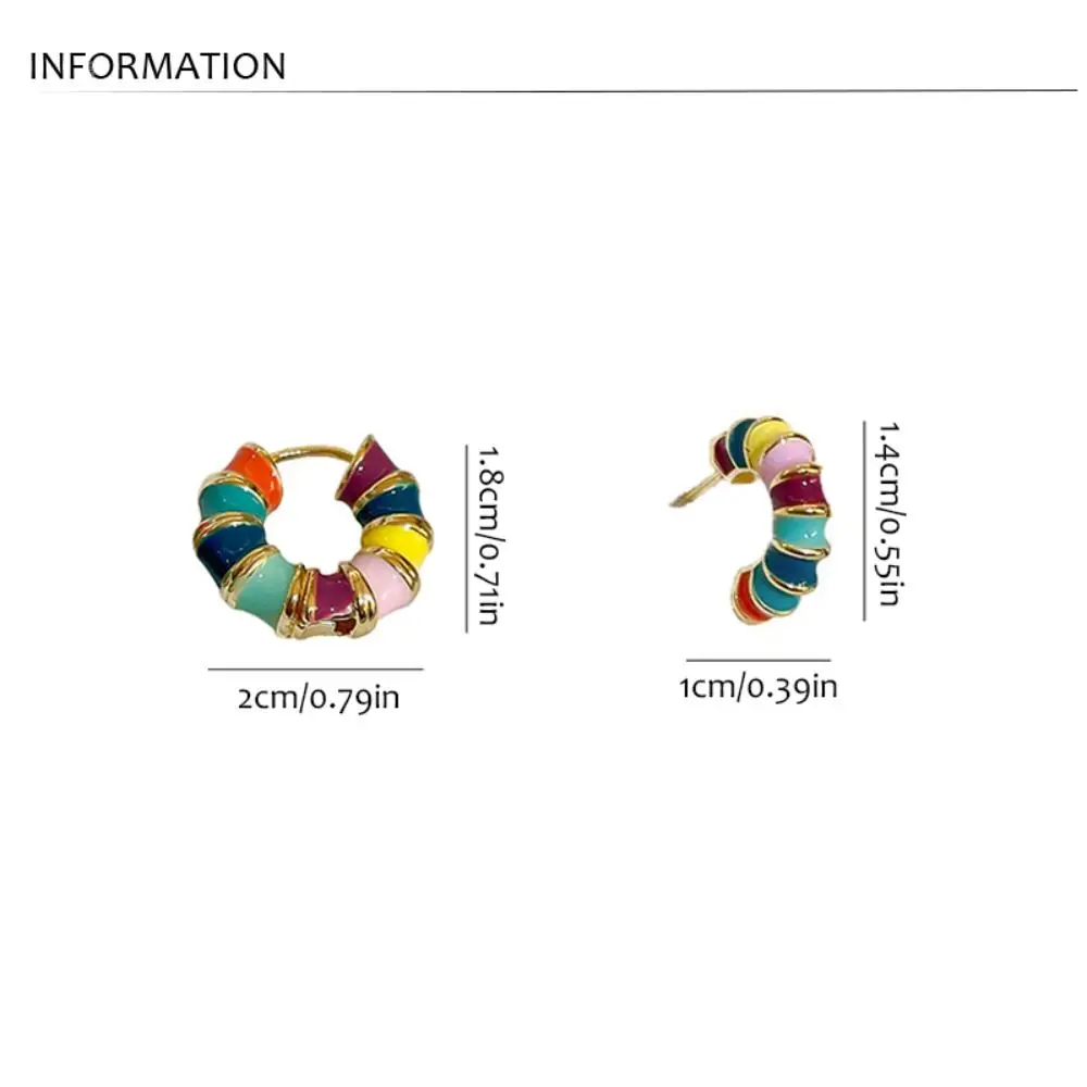 女性のためのシンプルな韓国スタイルのイヤリング,イヤリング,スタッド,フープイヤリング,エナメルオイル,カラフル,甘い,セミサークル,エレガント,パーティー