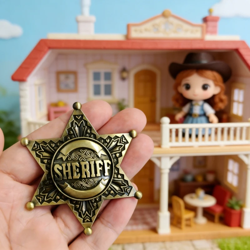 Vintage-Style Western Badge-Exquisitely Crafted Classic Cowboy Style,Top Choice for Role-Playing,Party Decorations,Themed Events