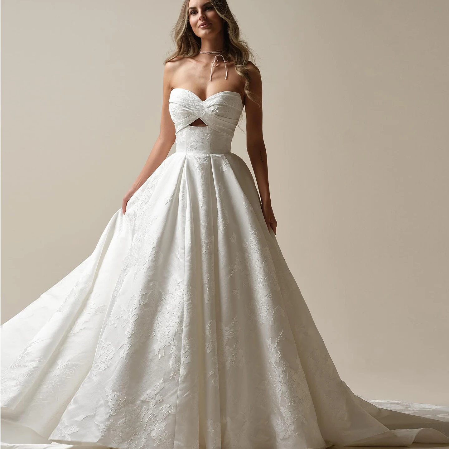 

Sharon Said High Quality Sexy Sweetheart A-Line Off White Satin Wedding Dress Corset Court Train Bride Gowns SW159 Customized