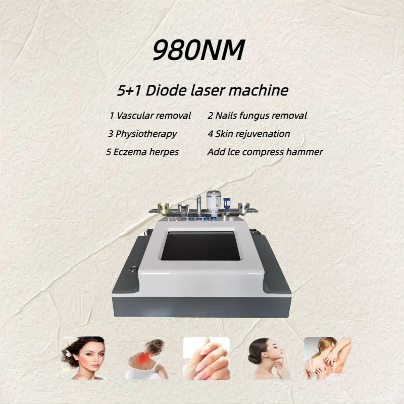 

2/4/5 In 1 980nm Diode Laser Machine Nail Fungus Treatment Spider Veins Vascular Removal Skin Rejuvenation Beauty Device
