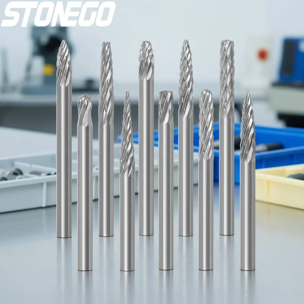 

10/20Pcs Solid Carbide Burr Set 3mm Shank Heat-Treated Rotary Tool Bits for Wood Metal Engraving Accessories