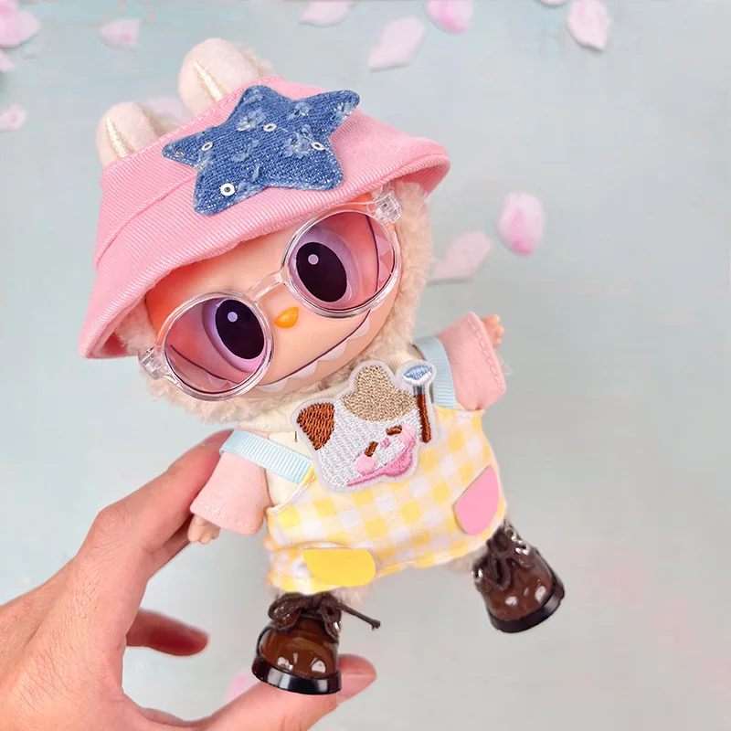 Trendy 17cm Labubu V1/V2 Plush Toy Clothing Set - Cute Outfits & Accessories for Play & Collecting