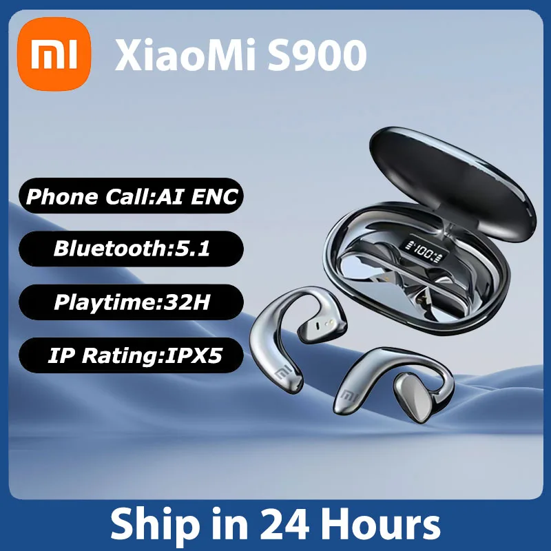 Xiaomi S900 Bluetooth Earphones Conduction Open Ear Hook Wireless Sport Headphone HiFi Stereo Waterproof Noise Headset