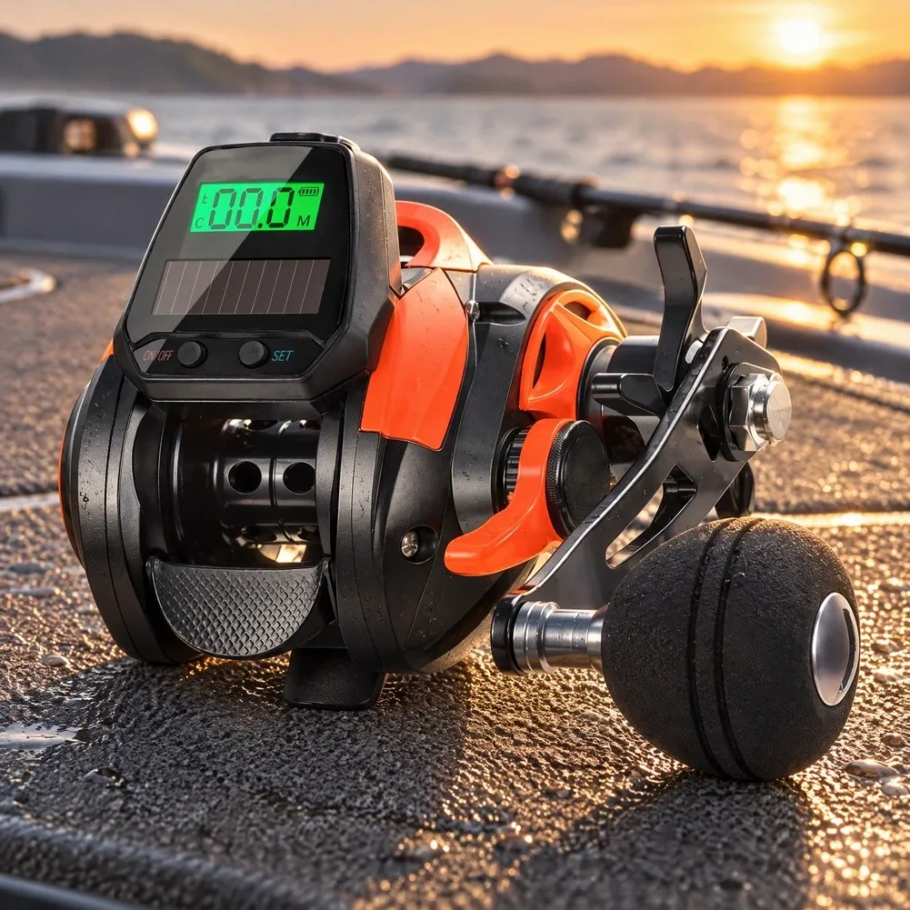 KX800 Solar Digital Baitcasting Reel Built with Metal Frame for Reliable Performance in Challenging Fishing Environments