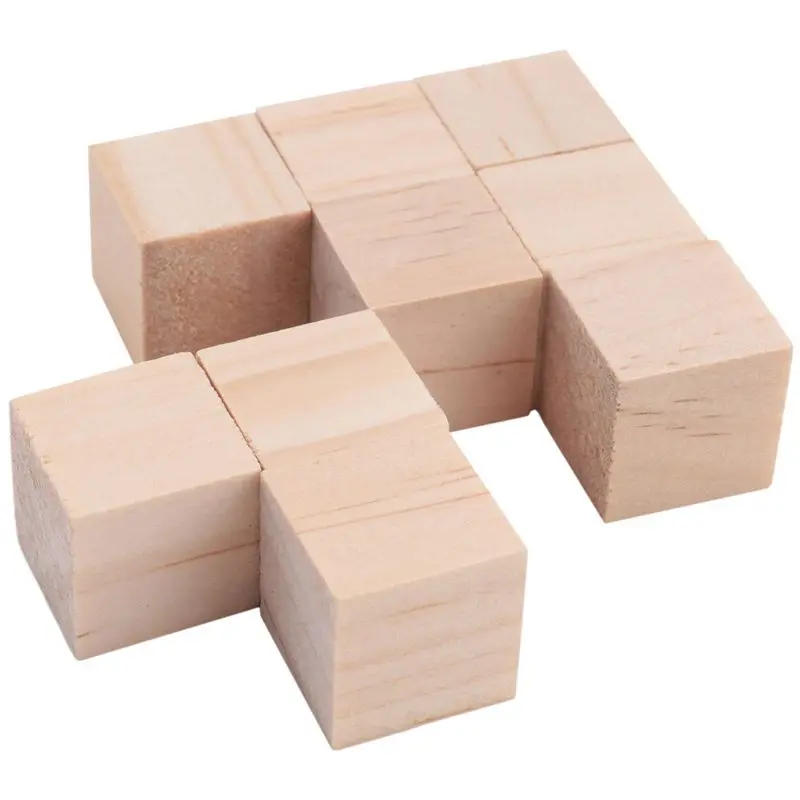 Excellent-50Pcs Wood Square Square Blank Wood Blocks For Puzzle Making, Crafts, And DIY Projects