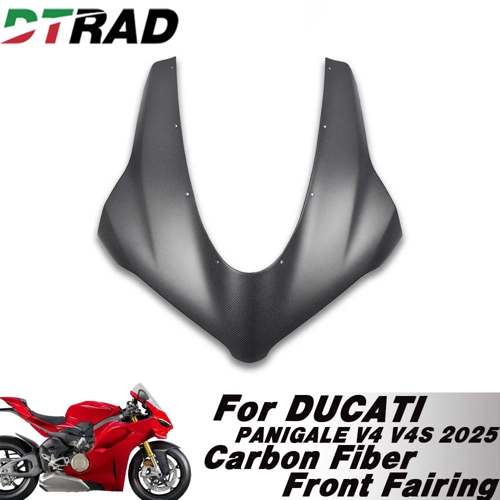 

Для DUCATI Panigale V4 V4S 2025 года, передний обтекатель из углеродного волокна, модифицированные детали обтекателя передней фары мотоцикла